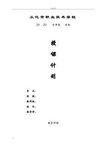 教师授课计划表(模板)