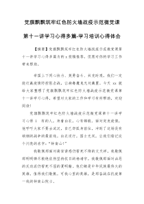 党旗飘飘筑牢红色防火墙战疫示范微党课第十一讲学习心得多篇-学习培训心得体会