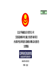 新华信—华融综合投资公司内部评估和现有战略诊断总结报告完整版