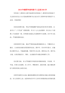 2019年教师年度考核个人总结300字