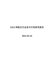 XXX网络支付业务可行性研究报告