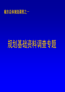 规划基础资料调查专题