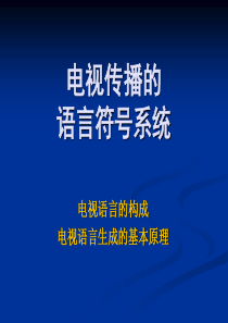 电视传播的语言符号系统