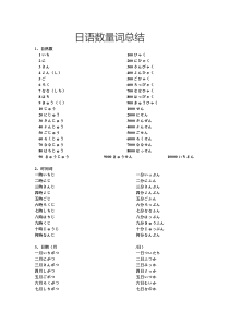 日语数量词总结下载_DOC可编缉