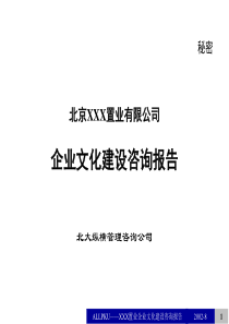 某公司企业文化建设咨询报告