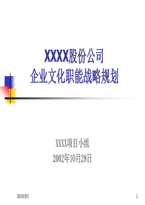 某公司企业文化职能战略规划