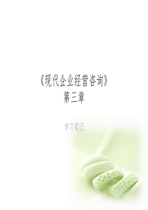 现代企业经营咨询第三章