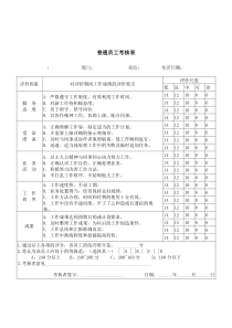 公司普通员工考核评价记录表