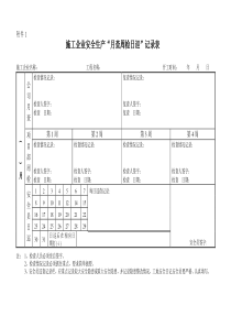 施工企业安全生产“月查周检日巡”记录表