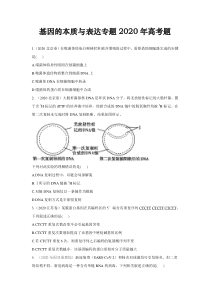 高中生物基因的本质与表达专题2020年高考题汇总附答案