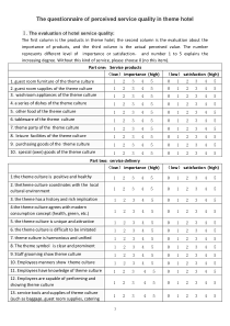 主题酒店顾客体验调查问卷(英文)