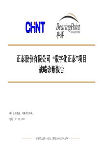 毕博正泰股份有限公司“数字化正泰”项目战略诊断报告