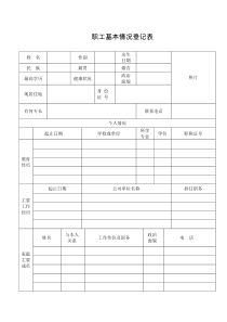 职工基本情况登记表(样表)