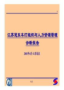 江苏冠东车灯组织与人力资源管理诊断