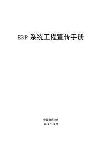 集团公司ERP系统工程宣传手册