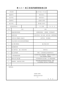 表-A.0.1-施工现场质量管理检查记录