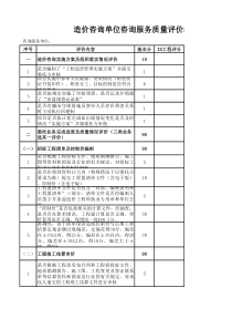 造价咨询单位咨询服务质量评价表