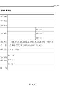 询价结果报告文档