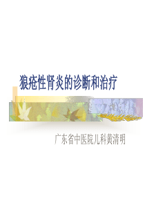 狼疮性肾炎的诊断和治疗