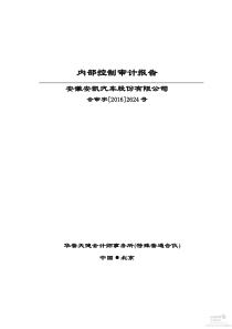 内部控制审计报告