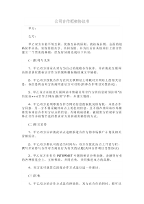 公司合作框架协议书