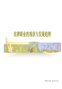 法律职业的现状与发展趋势共35页