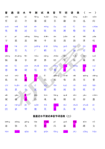 普通话水平测试字词训练