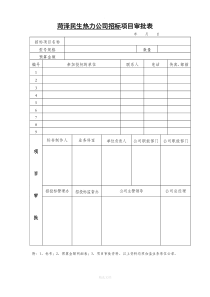 招投标常用表格(全)