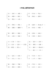 部编二年级上册语文同音字组词