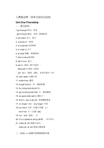 最新人教版高中英语必修一知识点总结