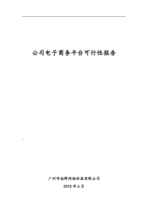 电子商务平台可行性分析报告