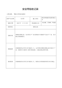 安全防护用品验收验收记录