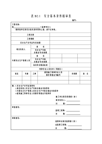 山西省安全资料表B