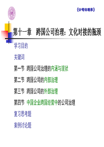 第十一章跨国公司治理文化对接的瓶颈