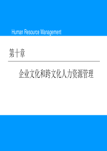 第十章企业文化和跨文化人力资源管理