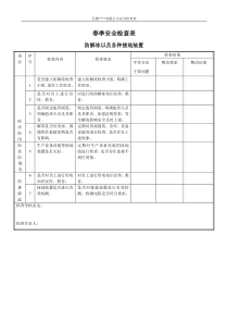 季节性安全检查表