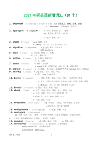 2021考研英语新增词汇(快速浏览版)