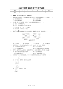 2020年湖南省岳阳市中考化学试卷-