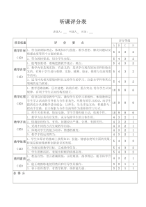 听课评分表