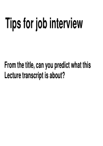 最新版M11U2 reading-tips for job interview