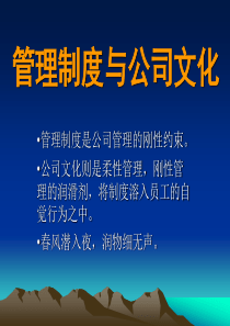 管理制度与公司文化