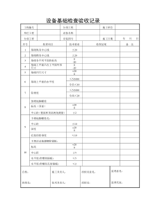 设备基础检查验收记录