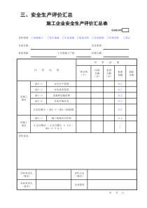 施工企业安全生产评价汇总表GDAQ1406