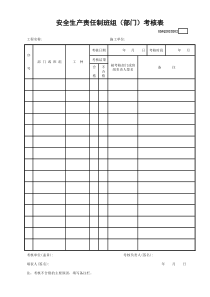 安全生产责任制班组（部门）考核表GDAQ2020202