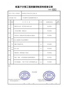 桩基础子分部工程质量控制资料核查记录GD401