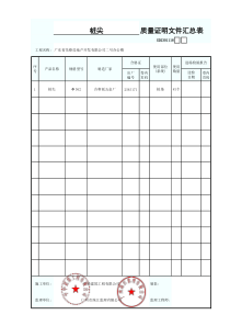 桩尖质量证明文件汇总表