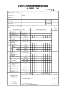 2 砖砌体工程检验批质量验收记录表GD24020201