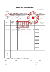 砂浆试件抗压强度检验报告GD2101012