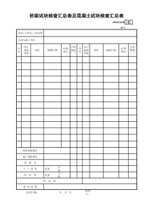 38砂浆试块核查汇总表及混凝土试块核查汇总表GD2301038