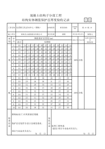 G结构实体钢筋保护层厚度验收记录